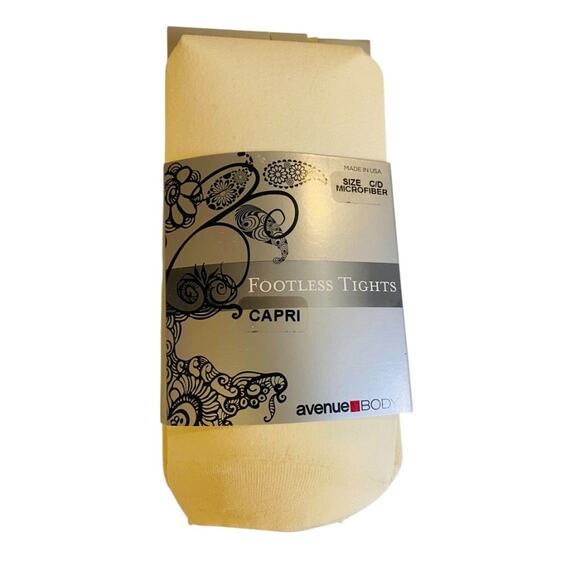 Avenue Body New Footless Capri Tights Plus Size C/D Cream - Picture 1 of 5